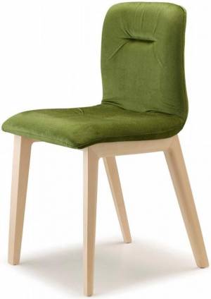 Стул с обивкой Natural Alice Pop беленый бук, зеленый 510х460х840 мм