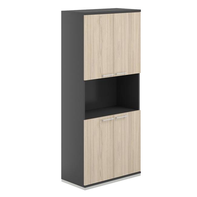 AG.220.AN.AN.AR.AR / Шкаф 5 ур. 800 с нишей / корпус:антрацит, топ/дно:антрацит, фасады:ак.равелло