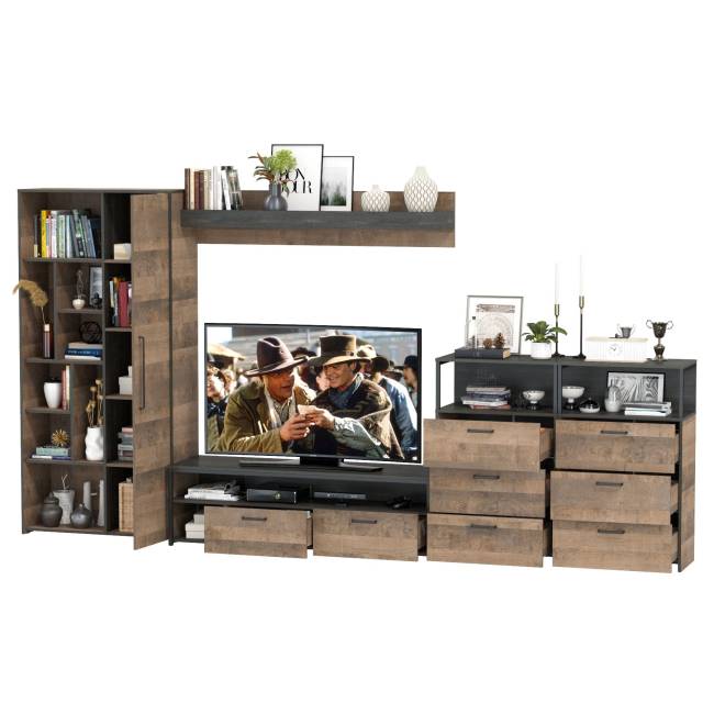 Лофт гостиная серии Трувор № 103 цвет дуб гранж песочный/интра Лофт гостиная серии Трувор № 103 цвет дуб гранж песочный/интра