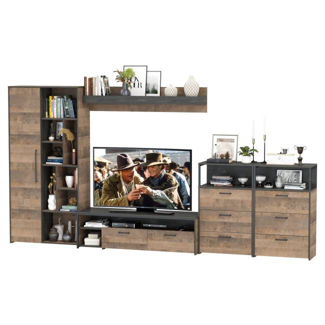 Лофт гостиная серии Трувор № 103 цвет дуб гранж песочный/интра Лофт гостиная серии Трувор № 103 цвет дуб гранж песочный/интра