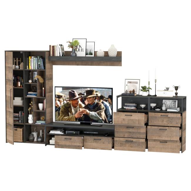 Лофт гостиная серии Трувор № 103 цвет дуб гранж песочный/интра Лофт гостиная серии Трувор № 103 цвет дуб гранж песочный/интра