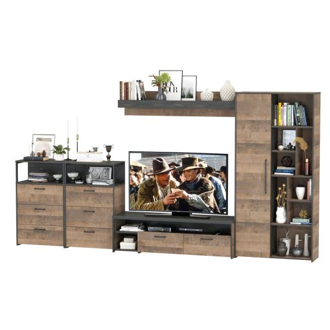 Лофт гостиная серии Трувор № 103 цвет дуб гранж песочный/интра Лофт гостиная серии Трувор № 103 цвет дуб гранж песочный/интра