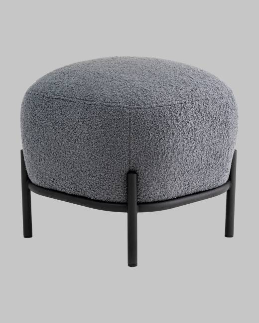 Пуф Стоун букле Fluffy темно-серый