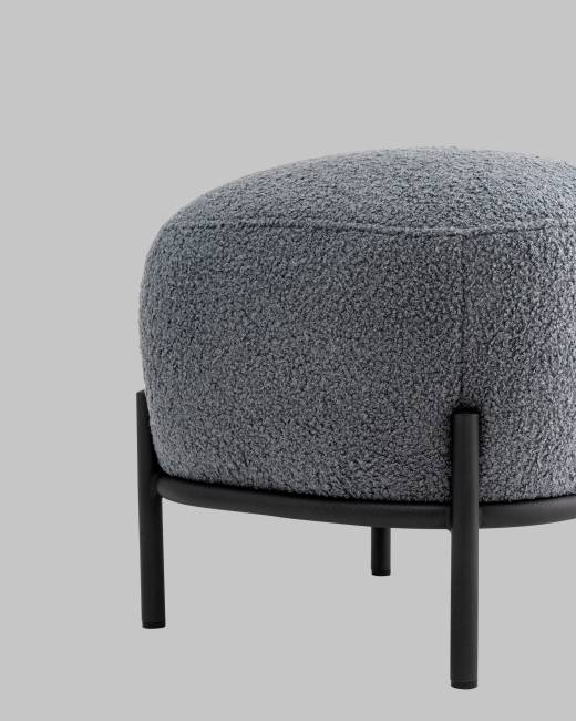 Пуф Стоун букле Fluffy темно-серый