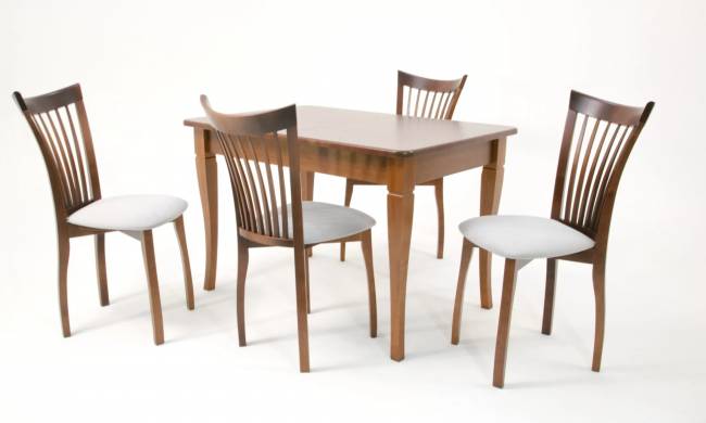 Обеденная группа Моцарт 120 со стульями Миранда орех/серый