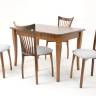 Обеденная группа Моцарт 120 со стульями Миранда орех/серый