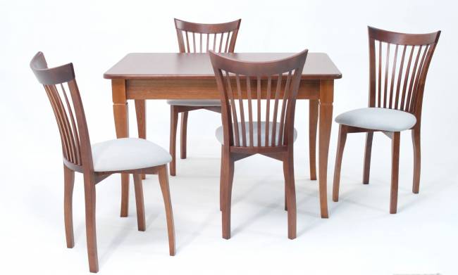 Обеденная группа Моцарт 120 со стульями Миранда орех/серый