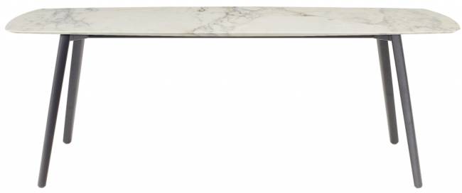 Стол мраморный Squid M антрацит, белый мрамор Калакатта 2090х1080х740 мм