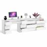 Стол компьютерный МС-2 на шесть выдвижных ящиков и комод МК1380 Мори цвет белый