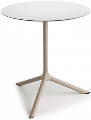 Стол ламинированный обеденный Tripe Maxi тортора, белый Ø800х740 мм