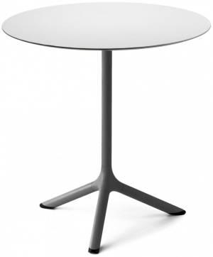 Стол ламинированный обеденный Tripe антрацит, белый Ø700х740 мм