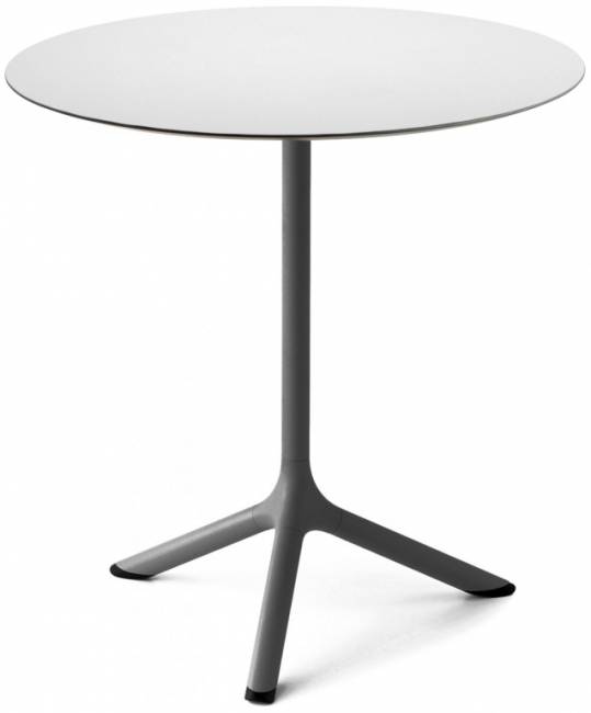 Стол ламинированный обеденный Tripe антрацит, белый Ø700х740 мм