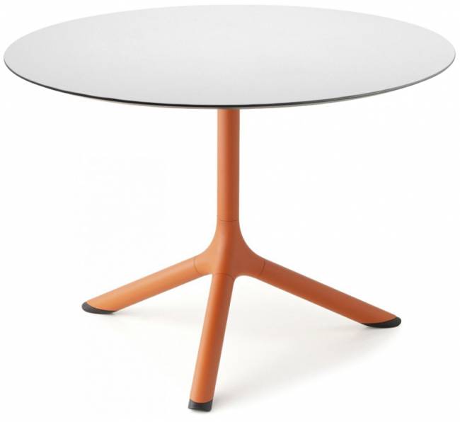 Столик ламинированный кофейный Tripe терракотовый, белый Ø700х510 мм Столик ламинированный кофейный Tripe терракотовый, белый Ø700х510 мм