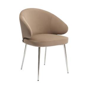 Дизайнерский стул Томас на усиленной опоре, латте, основание хром