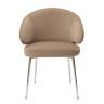 Дизайнерский стул Томас на усиленной опоре, латте, основание хром