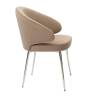 Дизайнерский стул Томас на усиленной опоре, латте, основание хром