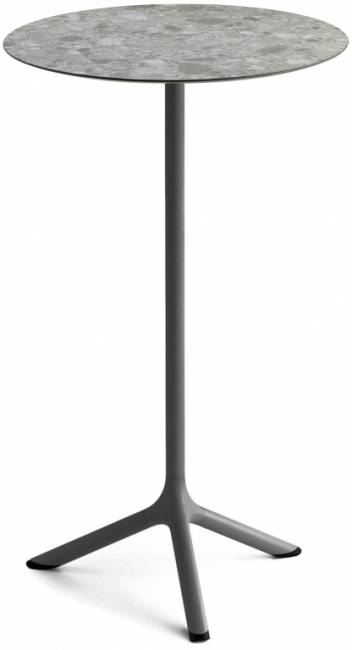 Стол ламинированный барный складной Tripe Folding антрацит, зернистый Ø600х1100 мм