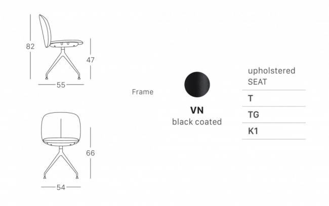 Стул офисный с обивкой Mentha Pop черный, зеленый 540х550х820 мм Стул офисный с обивкой Mentha Pop черный, зеленый 540х550х820 мм