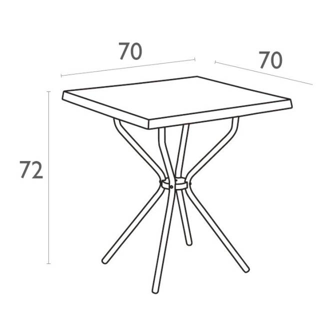 Стол пластиковый Sortie оранжевый 700х700х720 мм Стол пластиковый Sortie оранжевый 700х700х720 мм