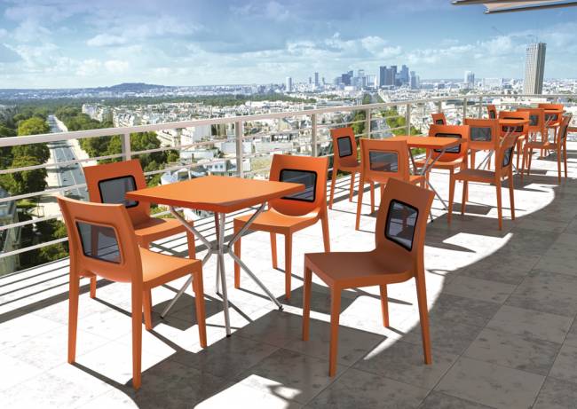 Стол пластиковый Sortie оранжевый 700х700х720 мм Стол пластиковый Sortie оранжевый 700х700х720 мм