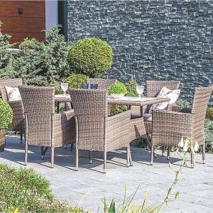 Комплект плетеной мебели AFM-195-6Pcs Beige (6+1) Комплект плетеной мебели AFM-195-6Pcs Beige (6+1)