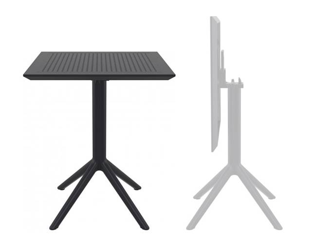 Стол пластиковый складной Sky Folding Table 60 черный 600х600х740 мм