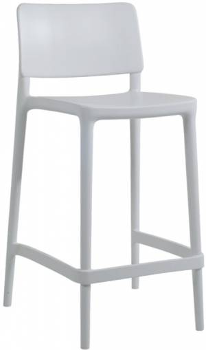 Стул пластиковый полубарный Joy-S Bar 65 белый 478х507.5х894 мм