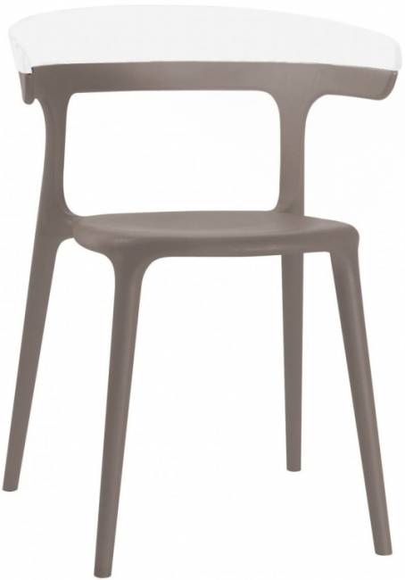 Кресло пластиковое Luna тортора, белый 550х510х770 мм