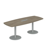 WN.502.OD / Стол переговорный средний 2200х900х750 / цвет: дуб темный, опоры серебрянный металлик