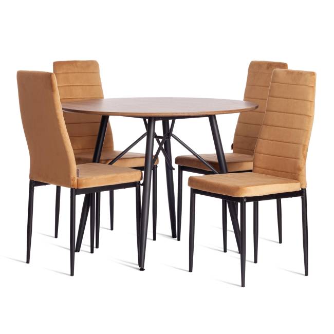 Стул Easy (mod. JSC02-1) / 1 шт. в упаковке металл, флок, 41 х 52 х 96 см, brown (золотисто - коричневый) HLR12 / черный коричневый металл, флок