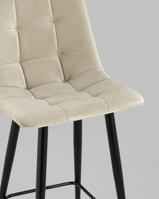 Стул полубарный Джанго велюр бежевый 2 шт.