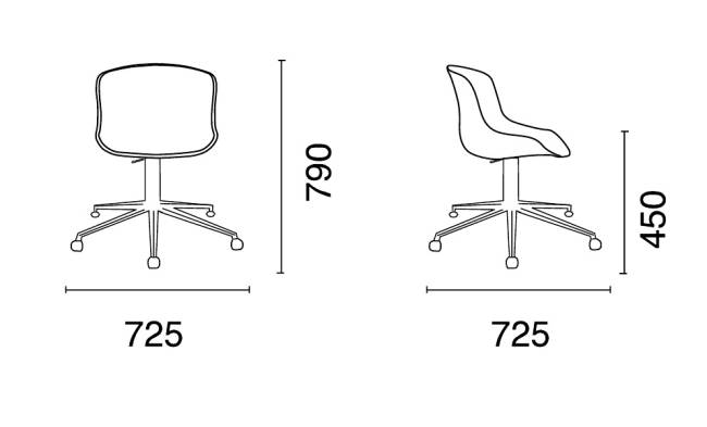 Стул офисный на колесах Globe-S Chief тортора 725х725х790 мм Стул офисный на колесах Globe-S Chief тортора 725х725х790 мм