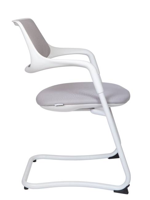 Кресло офисное / Diamond CF / белый пластик / серая сетка / серая ткань