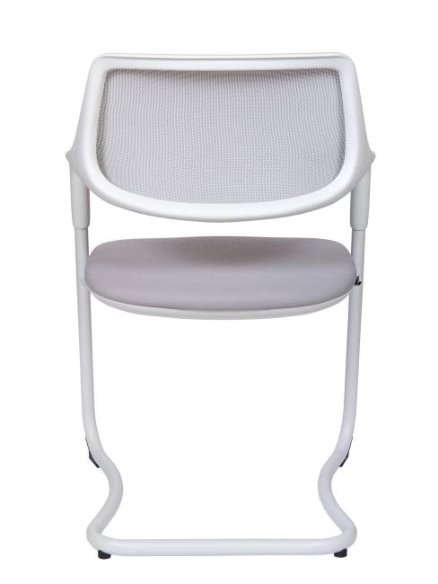 Кресло офисное / Diamond CF / белый пластик / серая сетка / серая ткань