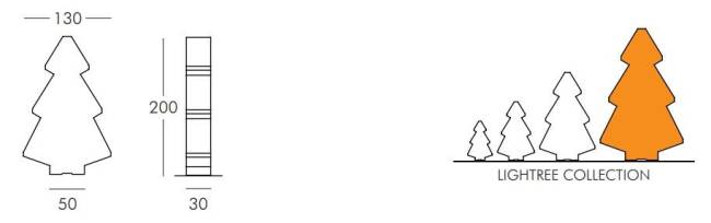 Светильник пластиковый уличный Елка Lightree Lighting OUT 1300х300х2000 мм Светильник пластиковый уличный Елка Lightree Lighting OUT 1300х300х2000 мм