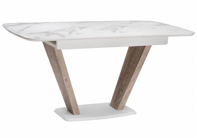 на тумбе Петир белая шагрень / дуб с пилением на тумбе Петир белая шагрень / дуб с пилением