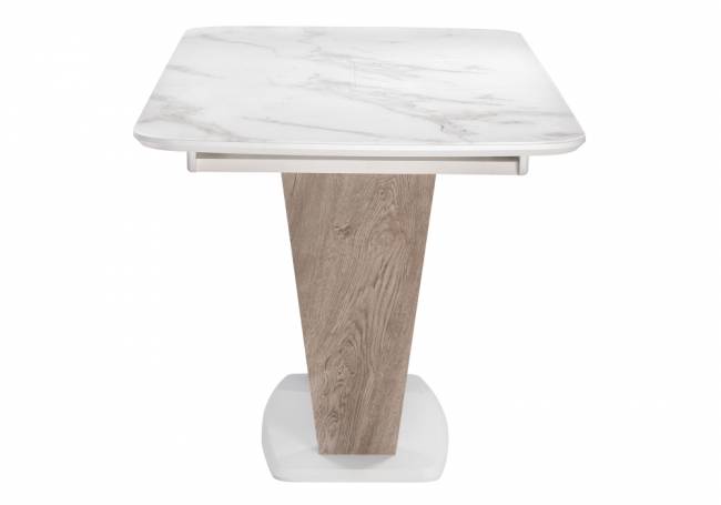 на тумбе Петир белая шагрень / дуб с пилением на тумбе Петир белая шагрень / дуб с пилением