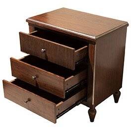 Тумба прикроватная Хайди, MK-6801-DNS, (цвет патины: серебро), 67х43х71 см, Темный орех