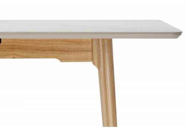 Halmar 140(180)x80 белый спеченный камень / светлое дерево