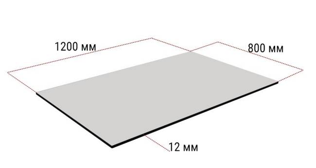 Столешница прямоугольная HPL Fitto скала мрамор 800х1200х12 мм