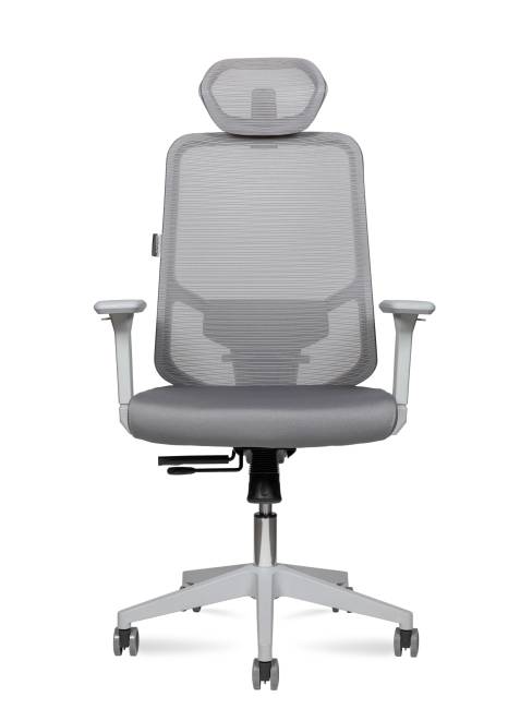 Кресло офисное / Бэст грэй / Best grey / серый пластик / серая сетка / серая ткань