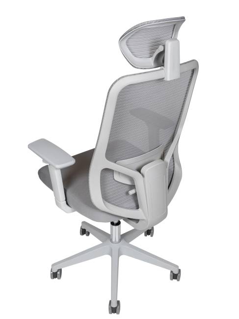 Кресло офисное / Бэст грэй / Best grey / серый пластик / серая сетка / серая ткань