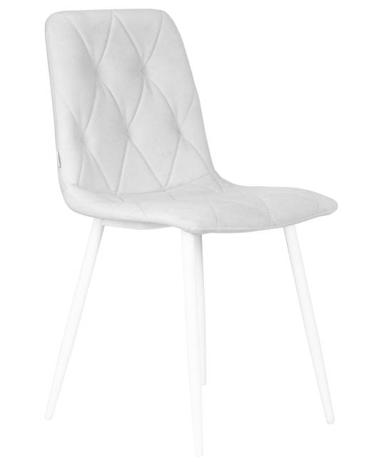 Стул обеденный DOBRIN CHILLY ROMBO, Светло-серый Simple 29, основание белое