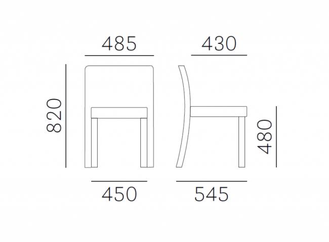 Стул деревянный с обивкой Glam 485х545х820мм