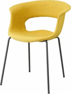 Кресло с обивкой Miss B Pop coated steel frame антрацит, желтый 580х580х770 мм