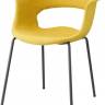 Кресло с обивкой Miss B Pop coated steel frame антрацит, желтый 580х580х770 мм
