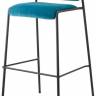 Стул барный с обивкой Lisa антрацит, синий 500х500х990 мм