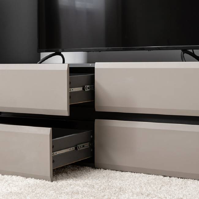 ТВ-тумба и шкаф-пенал с ящиком Сидней цвет антрацит/МДФ веллюто капучино