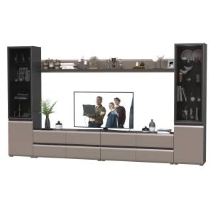 Мебель для гостиной корпусная Сидней № 103 цвет антрацит/МДФ веллюто капучино