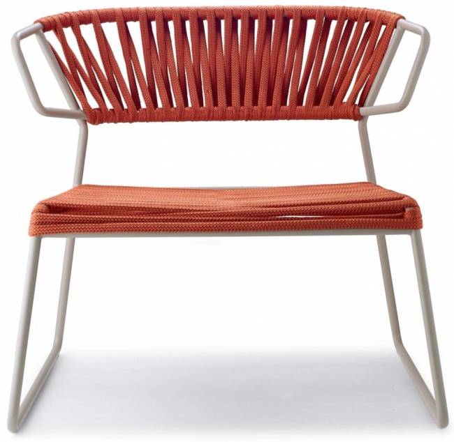 Кресло лаунж плетеное Lisa Lounge Filo тортора, оранжевый 690х670х670 мм